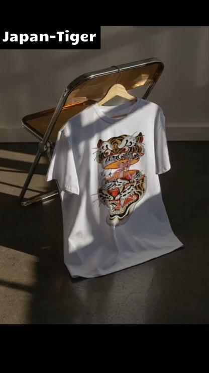 Pink Tiger Tattoo Japanese Style Classic Tee