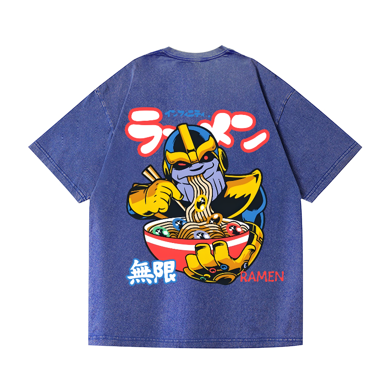 Ramen Hero Vintage Wash Japanese Design Back Art T-Shirt