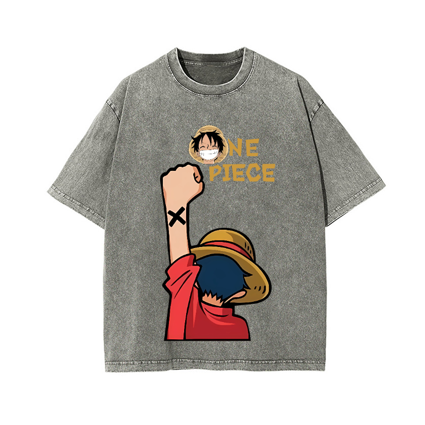 One Piece Vintage Wash Japanese Design T-Shirt