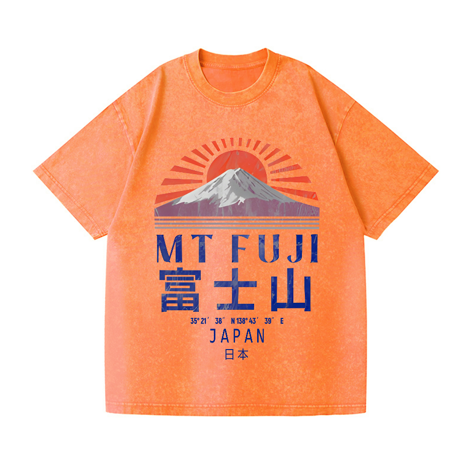 Mount Fuji Vintage Wash Japanese Design T-Shirt