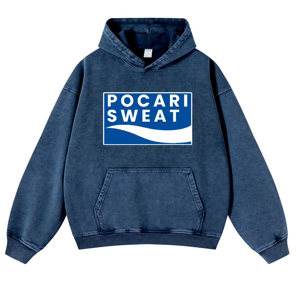 Pocari Sweat Vintage Washed Thick Cotton Hoodie