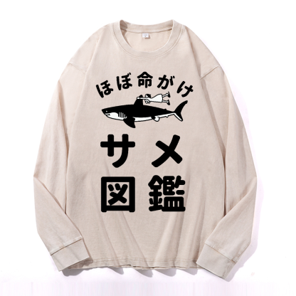 Shark Girl Vintage Cotton Wash Crewneck Sweatshirt