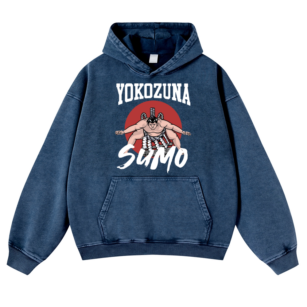 Yokozuna The Highest Honor in Sumo Vintage Washed Thick Cotton Hoodie