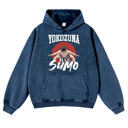 Yokozuna The Highest Honor in Sumo Vintage Washed Thick Cotton Hoodie