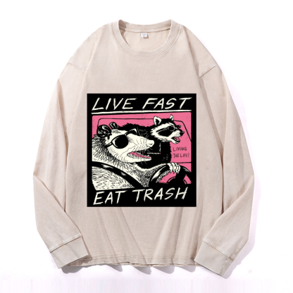 Vintage Cotton Wash Crewneck Sweatshirt