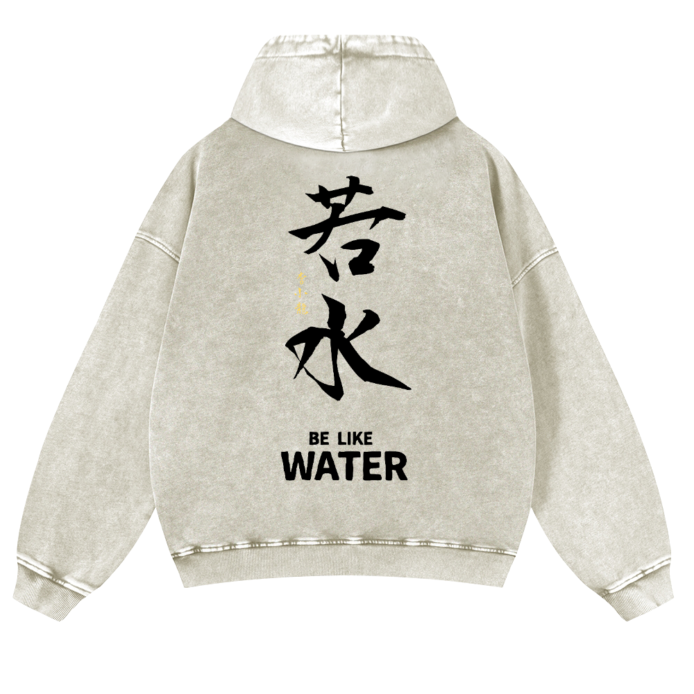 Bruce Lee Water Vintage Washed Cotton Back Art Hoodie
