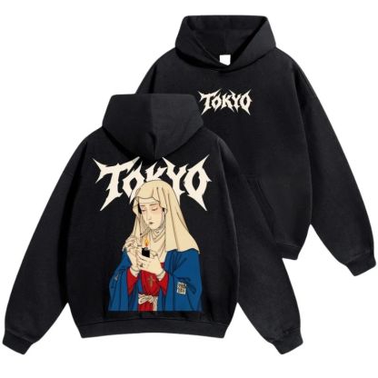 Tokyo Dark Nun Streetwear Vintage Cotton Hoodie