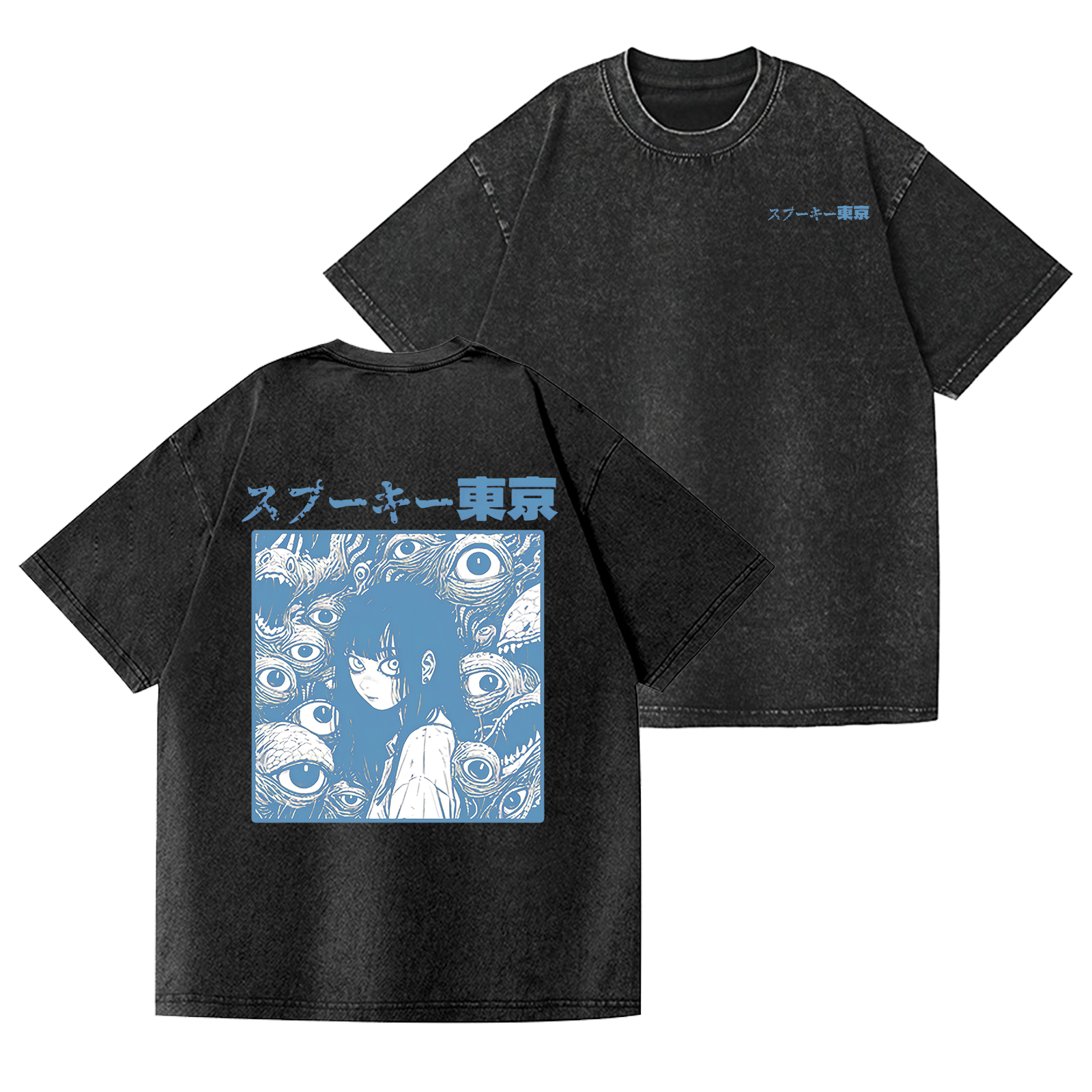 Tokyo Girl Vintage Wash Japanese Design Back Art T-Shirt