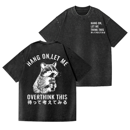 Racoon Vintage Wash Japanese Design Back Art T-Shirt