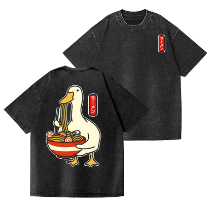 Ramen Goose Vintage Wash Japanese Design Back Art T-Shirt