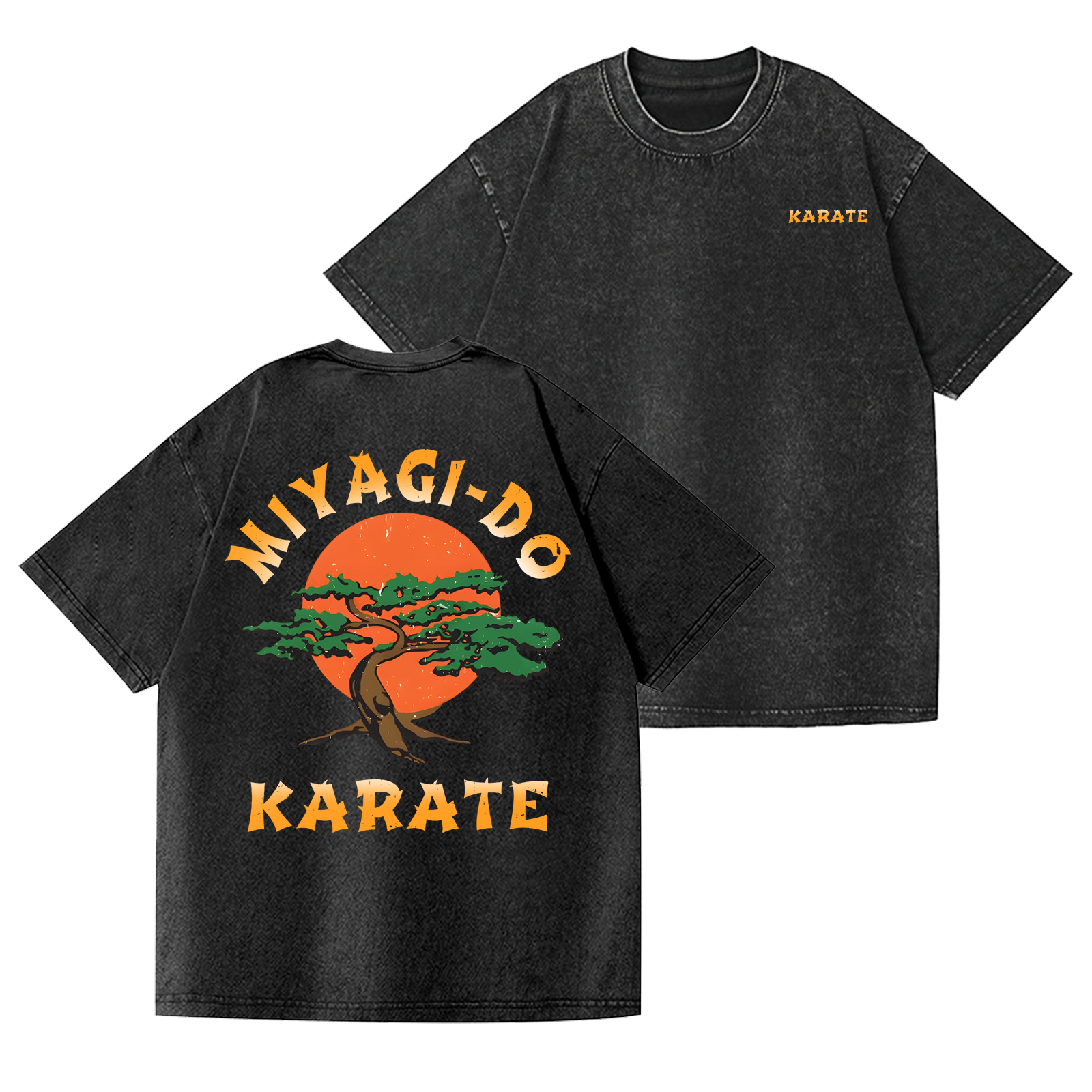 Karate Vintage Wash Japanese Design Back Art T-Shirt