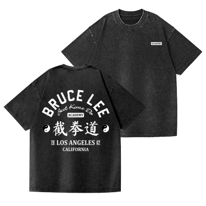 Jeet Kune Do Bruce Lee Vintage Wash Japanese Design Back Art T-Shirt