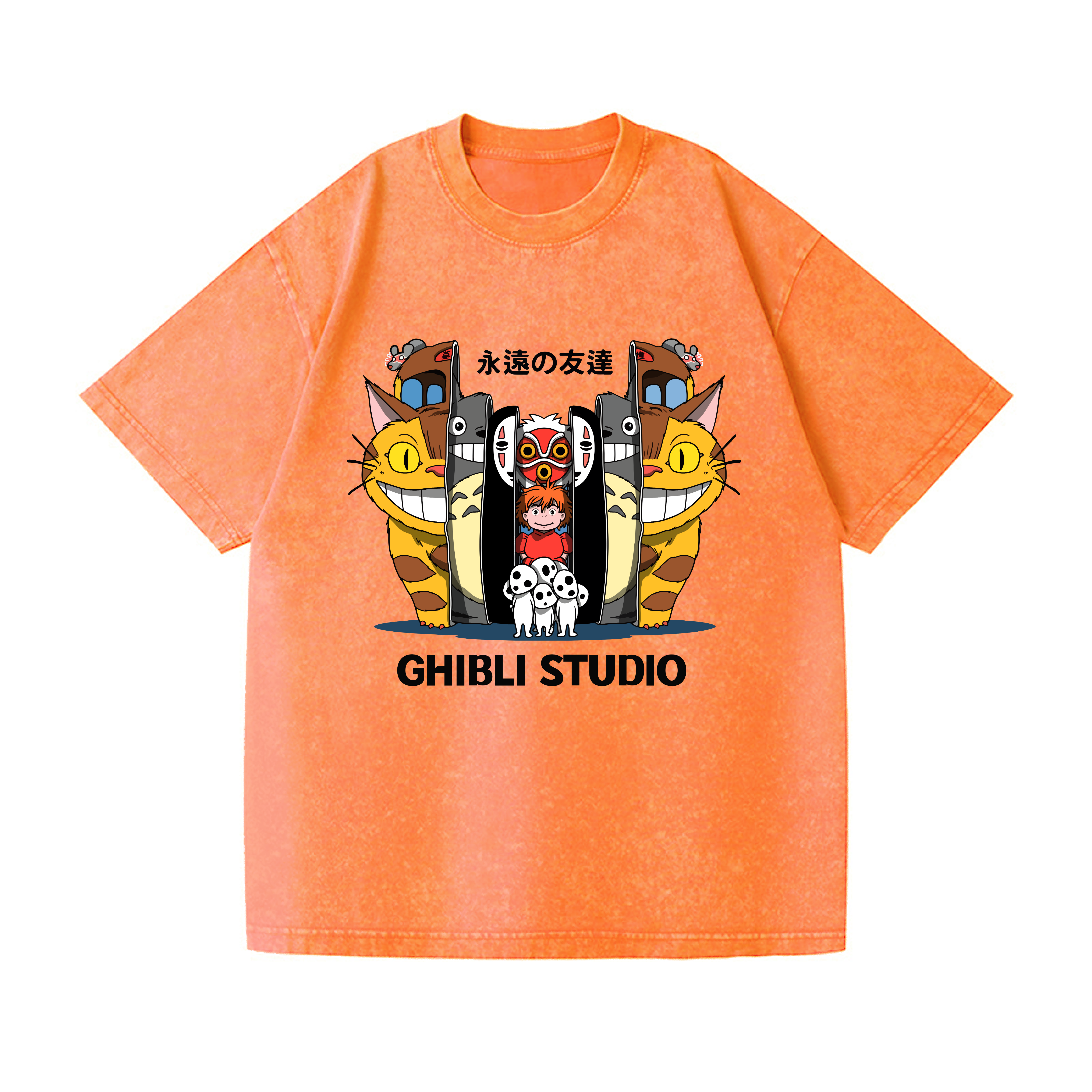 Ghibli Anime Vintage Wash Japanese Design T-Shirt