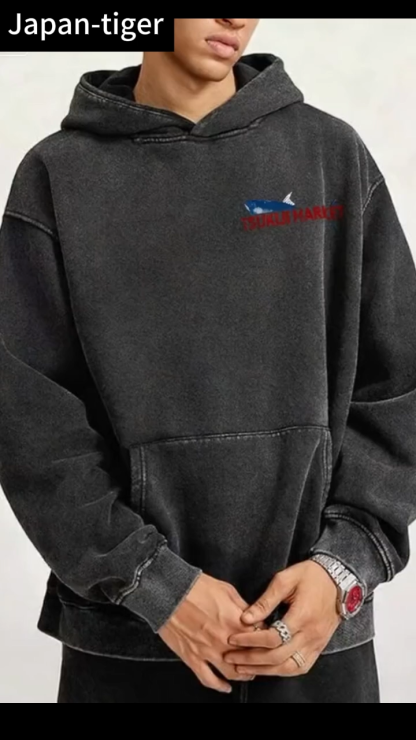 Tsukiji Market Tuna Fish Tokyo Japan Vintage Washed Cotton Back Art Hoodie