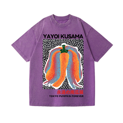 ミルク T.yayoi Yayoi Kusama Pumpkin Vintage Wash Japanese Design T-Shirt