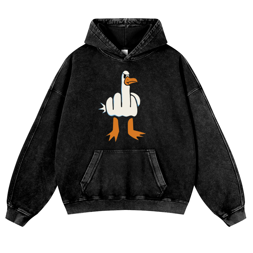 Duck Vintage Washed Thick Cotton Hoodie