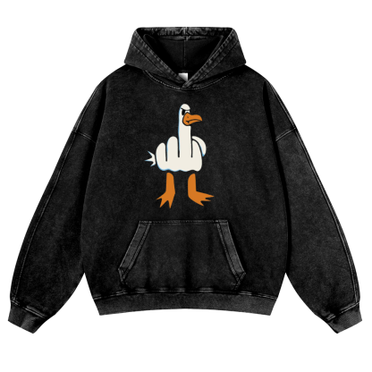 Duck Vintage Washed Thick Cotton Hoodie