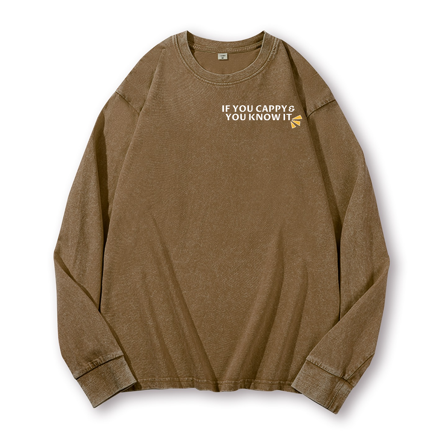 Capybara Vintage Washed Cotton Back Art Long-sleeve T-shirt