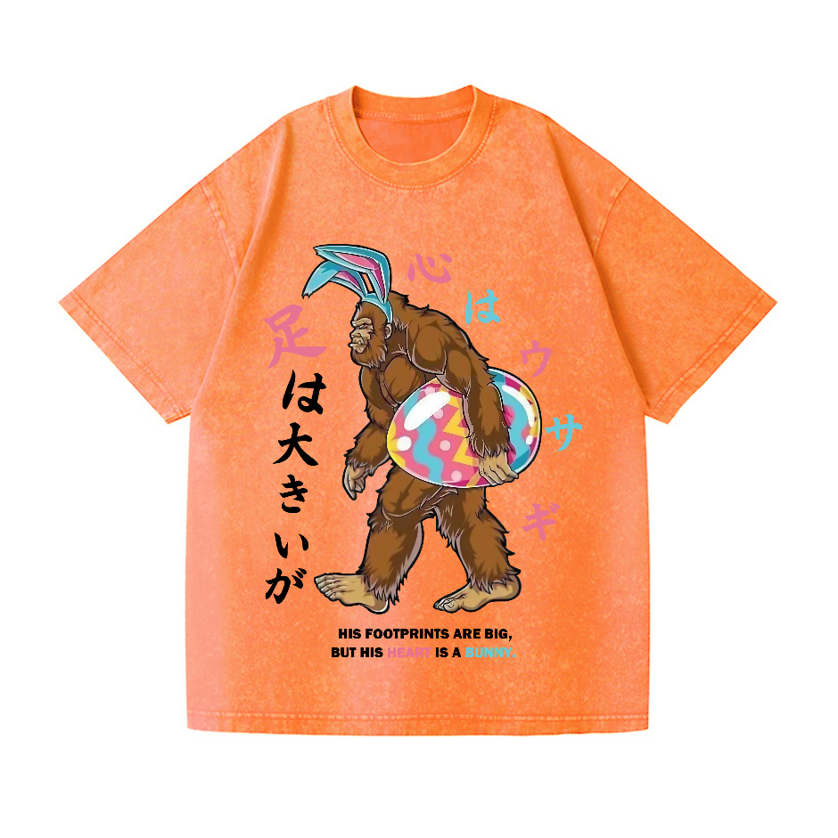 Easter Bigfoot Vintage Wash Japanese Design T-Shirt