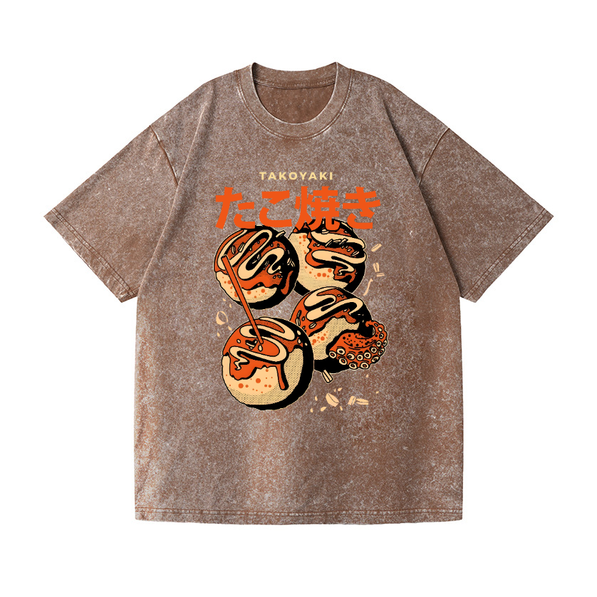 Takoyaki Vintage Wash Japanese Design T-Shirt