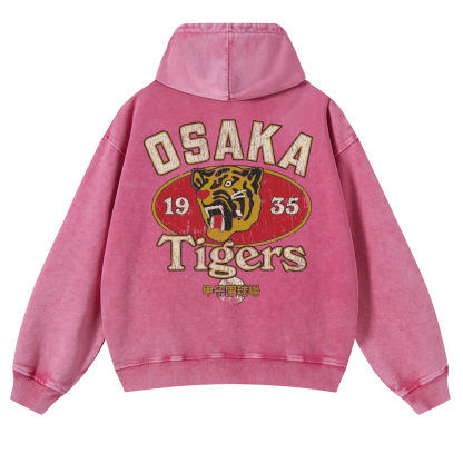 Osaka Tiger 1935 Vintage Washed Cotton Back Art Hoodie