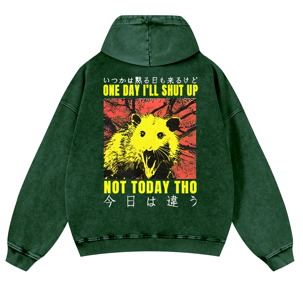 No Silence Today Vintage Washed Cotton Back Art Hoodie