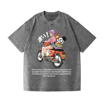 Motorcycle Vintage Wash Japanese Design T-Shirt