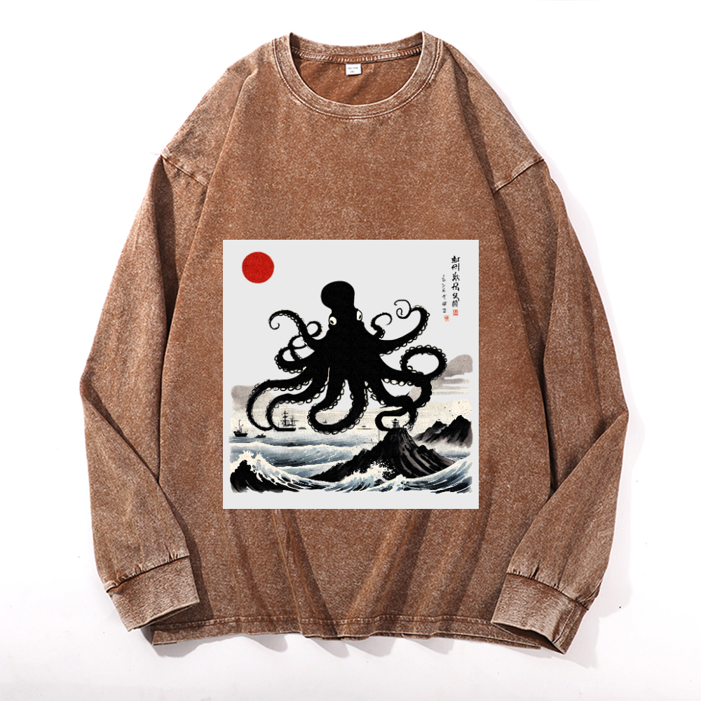 Vintage Cotton Wash Crewneck Sweatshirt