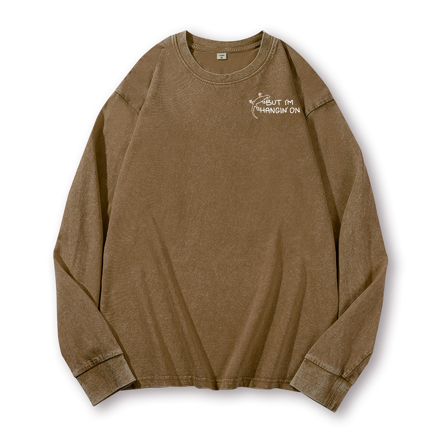 Gecko Vintage Washed Cotton Back Art Long-sleeve T-shirt