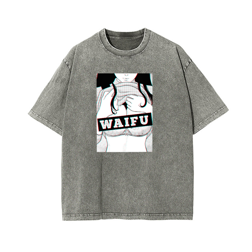 Waifu Vintage Wash Japanese Design T-Shirt