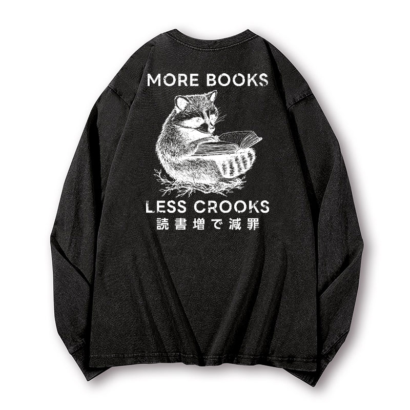 Racoons Vintage Washed Cotton Back Art Long-sleeve T-shirt