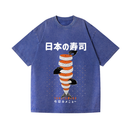 Delicious Salmon Sushi Vintage Wash Japanese Design T-Shirt
