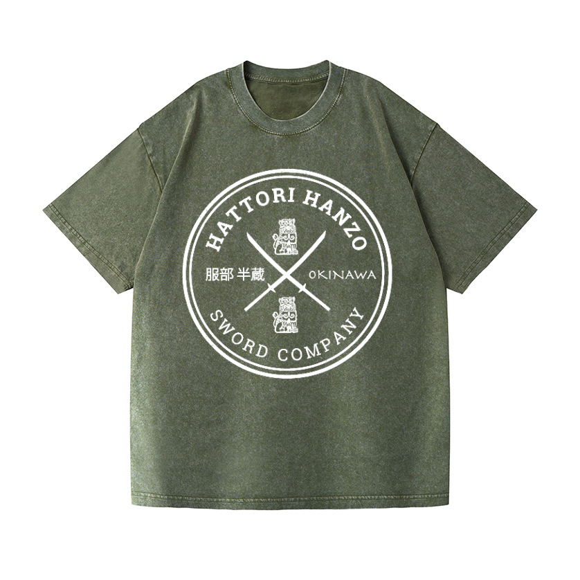 Hattori Hanzo Sword Company Vintage Wash Japanese Design T-Shirt