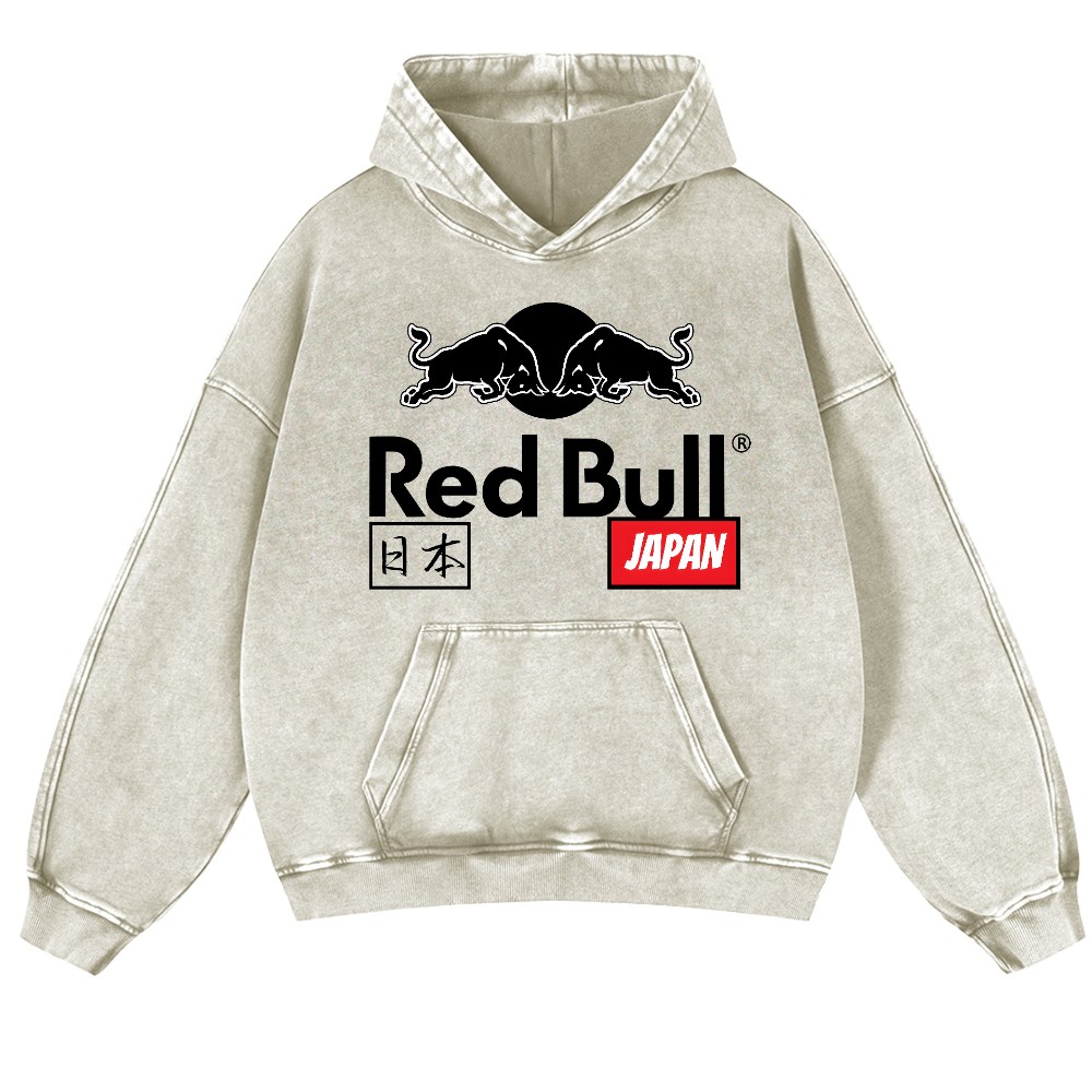 Red Bull Vintage Washed Thick Cotton Hoodie