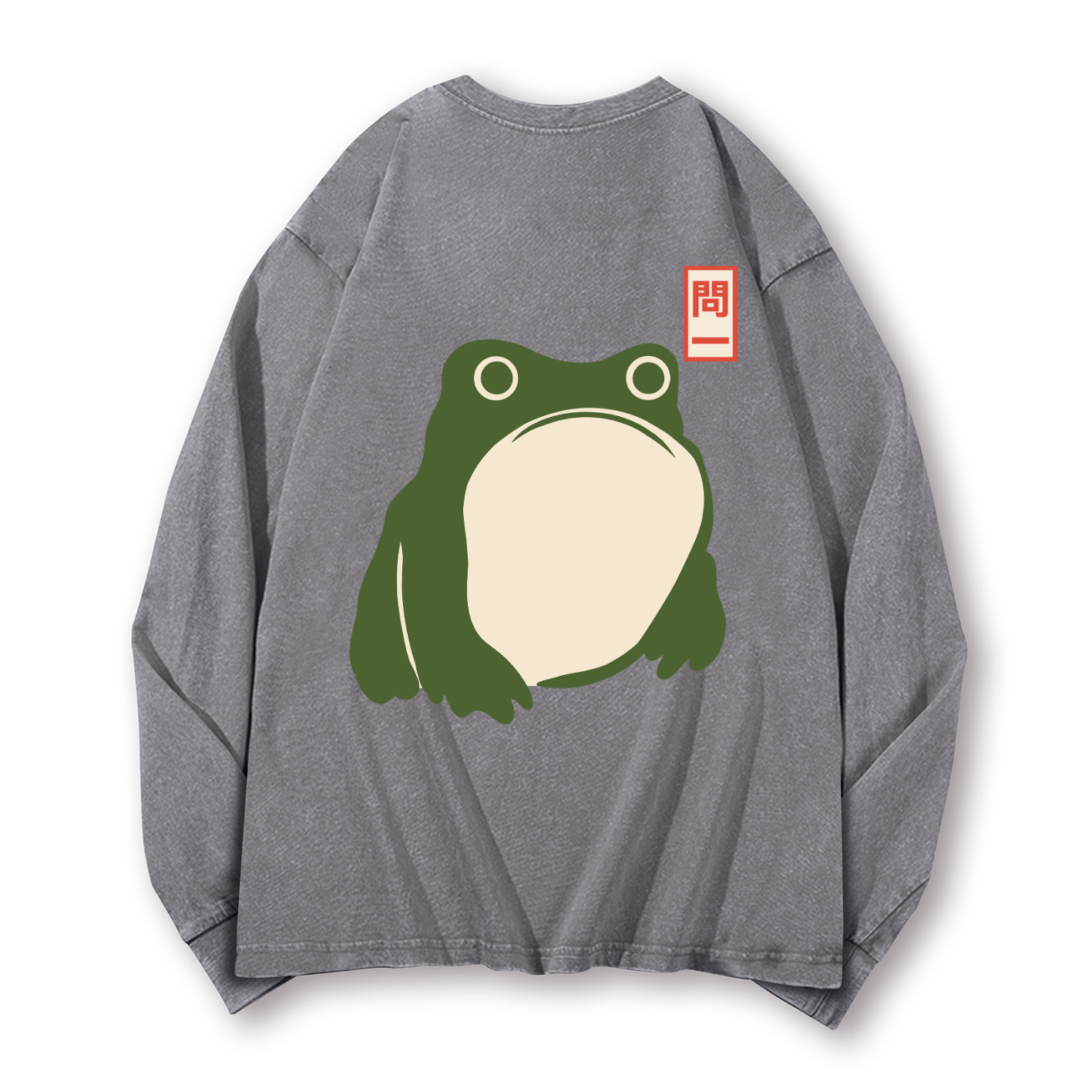 Frog Vintage Washed Cotton Back Art Long-sleeve T-shirt