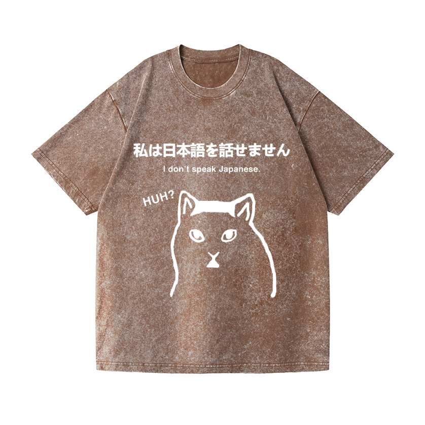 Cat & Japanese Confusion Vintage Wash Japanese Design T-Shirt