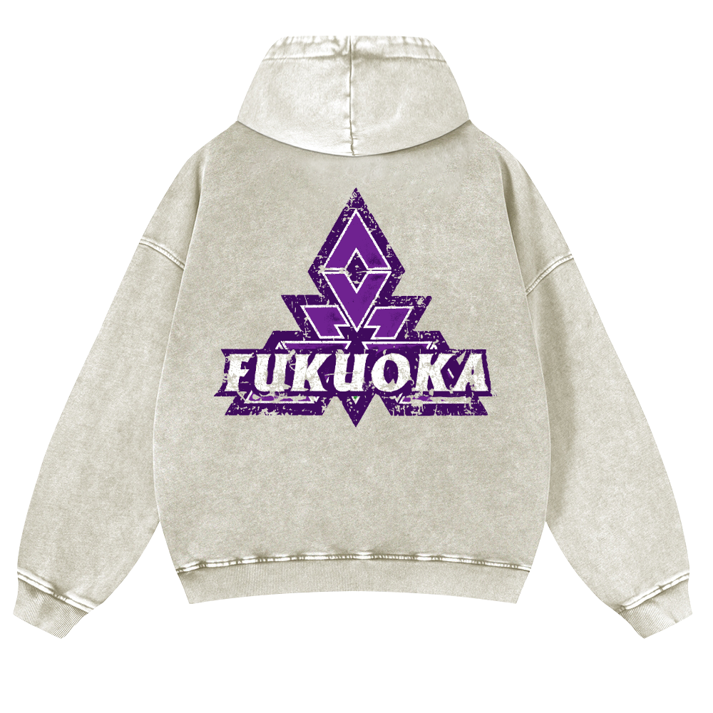 Fukuoka Vintage Washed Cotton Back Art Hoodie