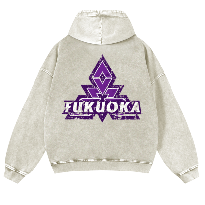 Fukuoka Vintage Washed Cotton Back Art Hoodie