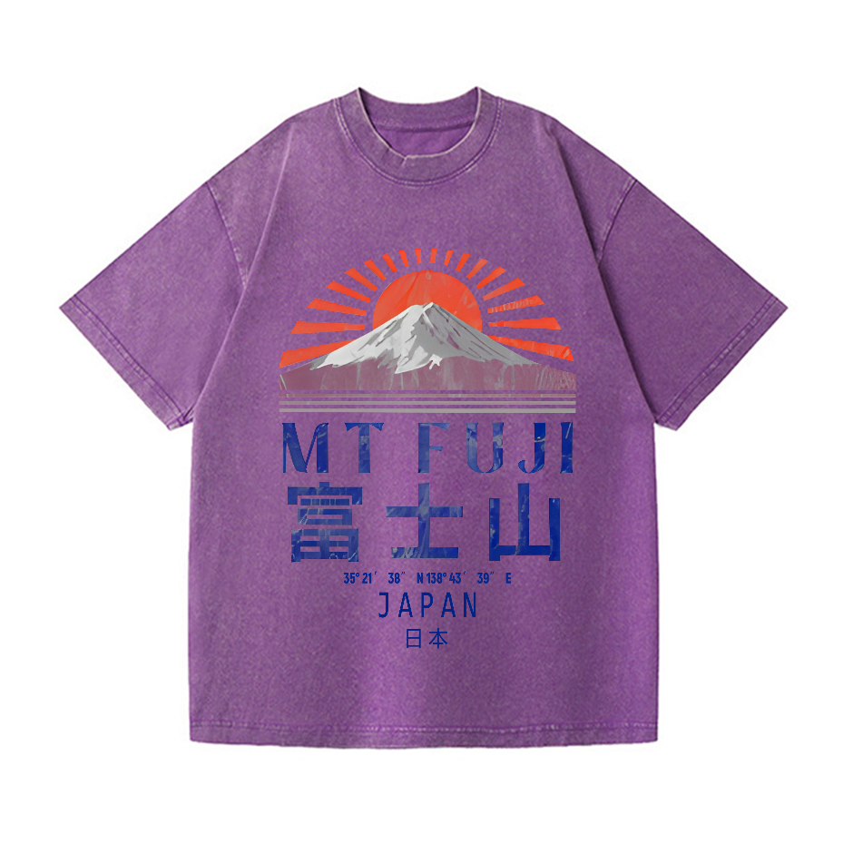 Mount Fuji Vintage Wash Japanese Design T-Shirt