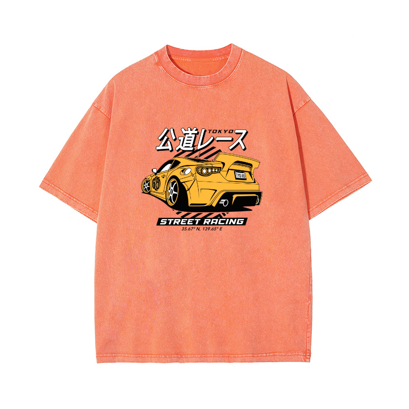 Car Vintage Wash Japanese Design T-Shirt