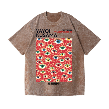 Yayoi Kusama eyes Vintage Wash Japanese Design T-Shirt