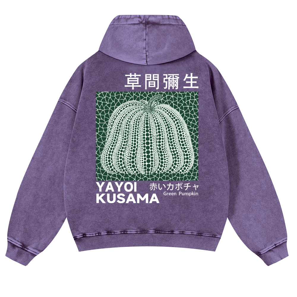 Yayoi Kusama Pumpkin Vintage Washed Cotton Back Art Hoodie