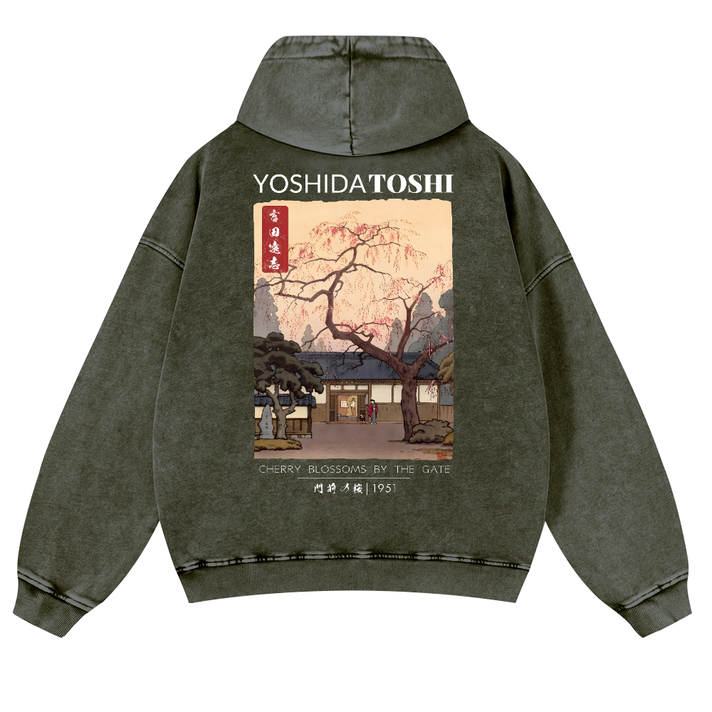 Yoshida Toshi Vintage Washed Cotton Back Art Hoodie