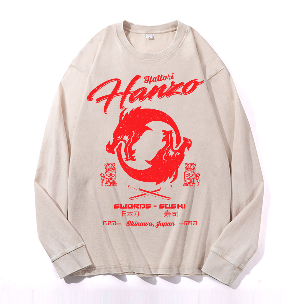 Hattori Hanzo Okinawa Japan Vintage Cotton Wash Crewneck Sweatshirt