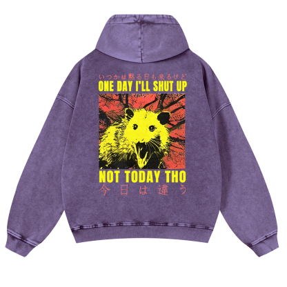 No Silence Today Vintage Washed Cotton Back Art Hoodie