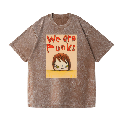 Nara Yoshitomo We Are Punks Vintage Wash Japanese Design T-Shirt