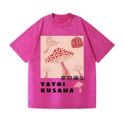 Yayoi Kusama Mushroom Pumpkin Vintage Wash Japanese Design T-Shirt