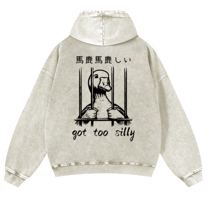 Duck Vintage Washed Cotton Back Art Hoodie