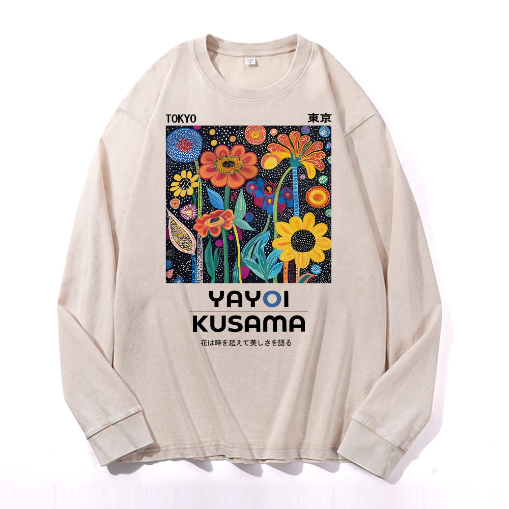 Yayoi Kusama Vintage Cotton Wash Long-sleeve T-shirt