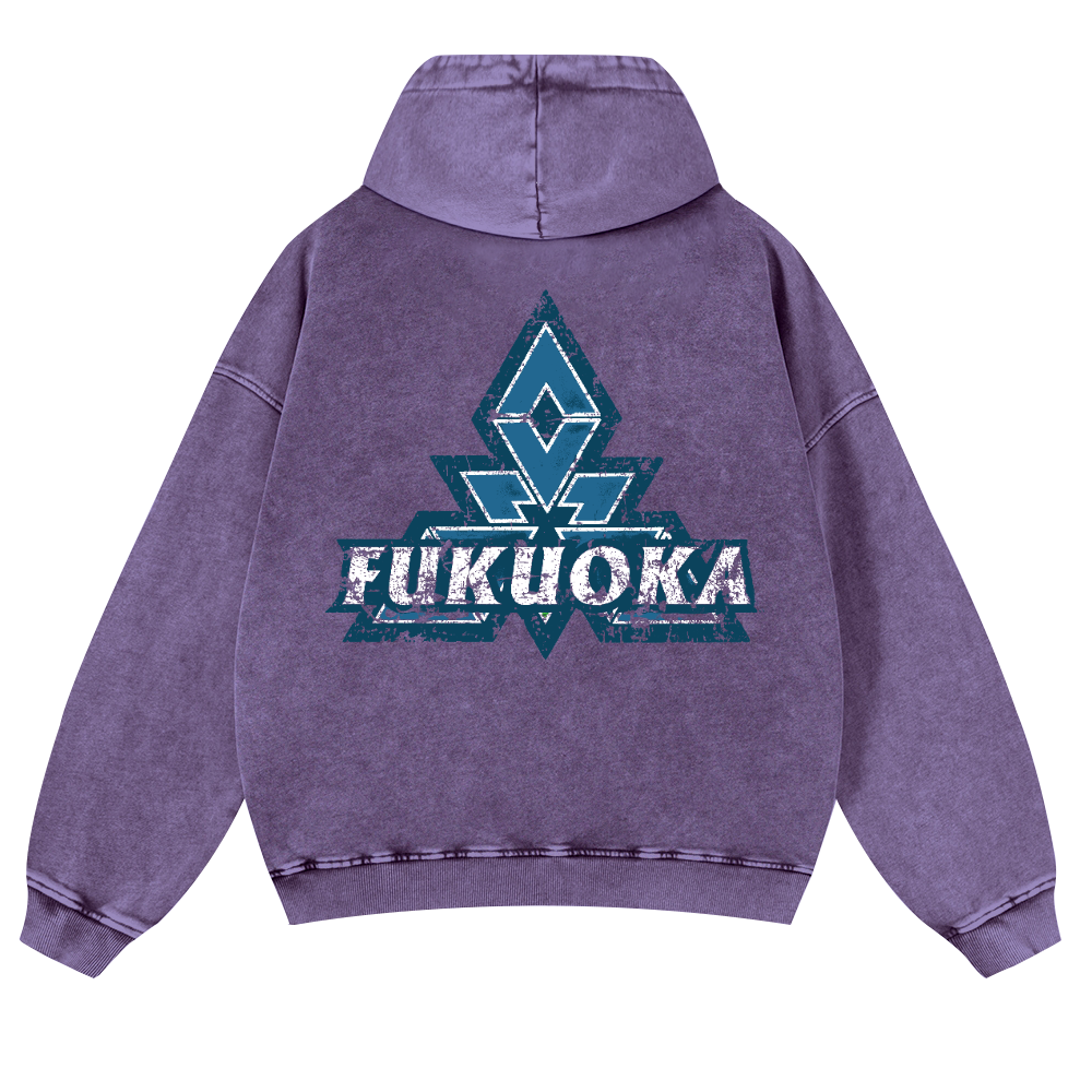 Fukuoka Vintage Washed Cotton Back Art Hoodie